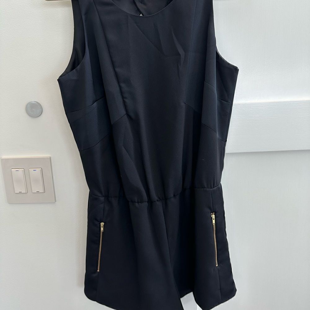PARKER black romper with gold hardware. Size large